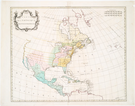 Carte de l'Amérique septentrionale, 1755.