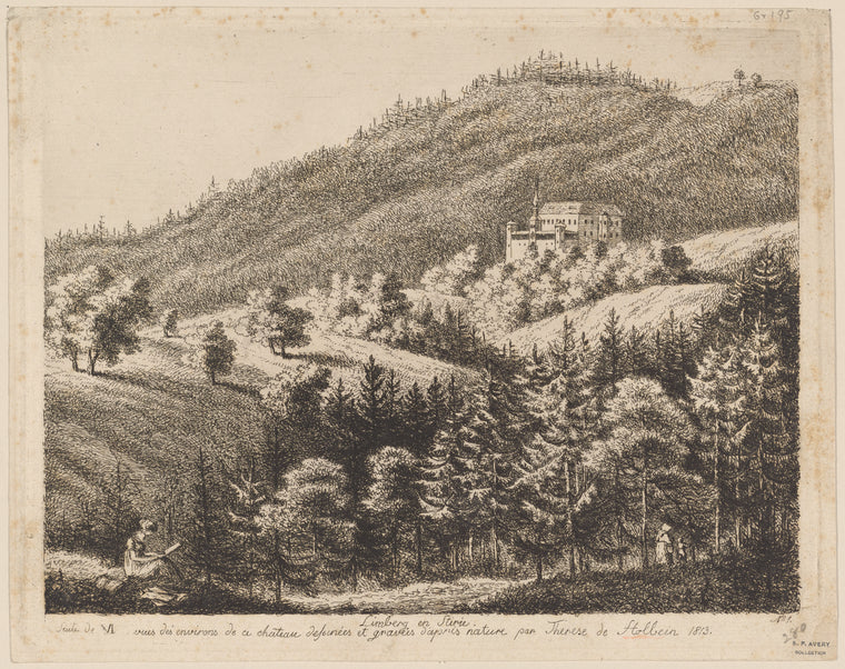 Limberg in Stirie.: Suite de VI vues des environs de ce chateâu dessinées et gravées d'aprés nature par Therese de Holbein 1813. No. 1