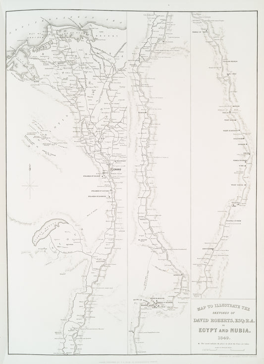 Map to illustrate the sketches of David Roberts, Esq.: R.A. in Egypt and Nubia, 1849