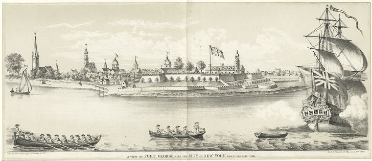 A view of Fort George with the city of New York from the s.w. 1740
