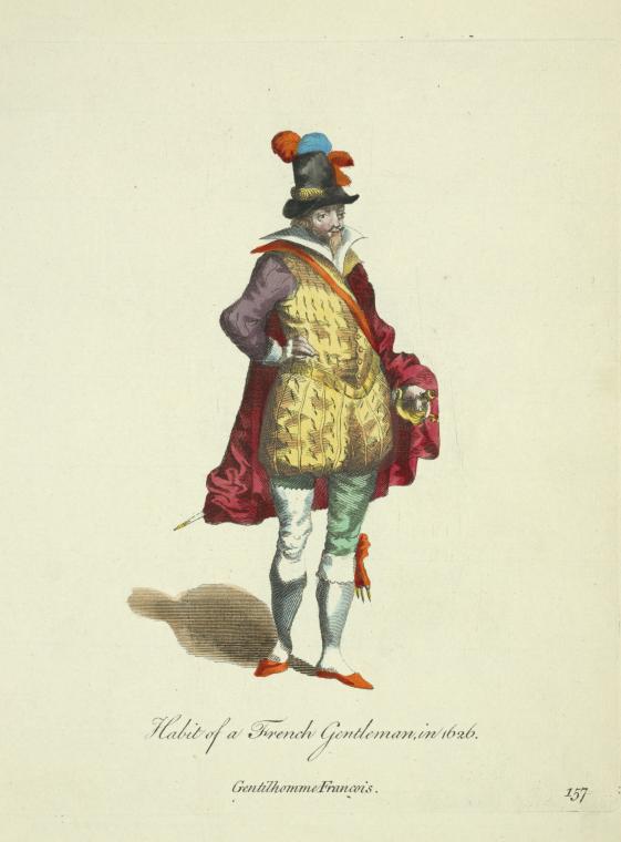 Habit of a French gentleman in 1626. Gentilhomme François.