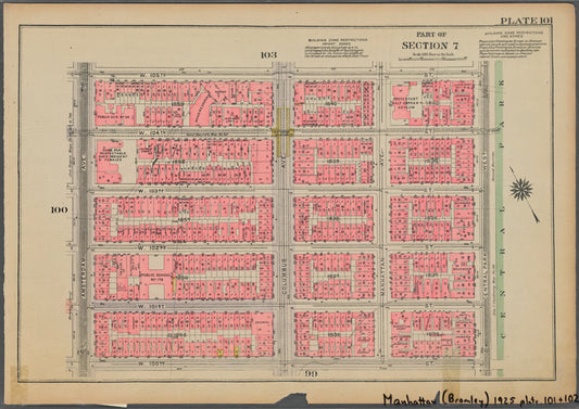 Bounded by W. 105th Street, Central Park West, W. 100th Street and Amsterdam Avenue