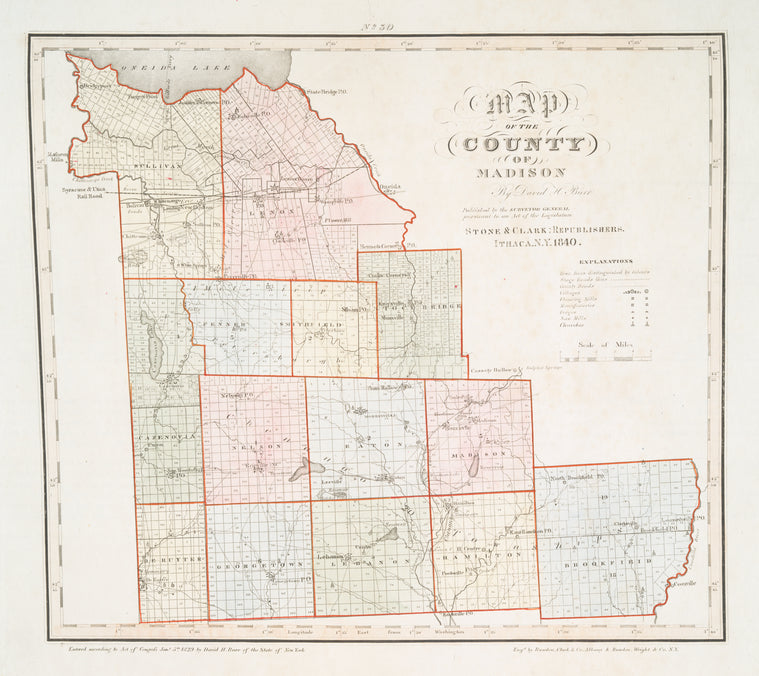 Map of the county of Madison