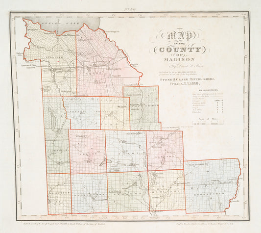 Map of the county of Madison