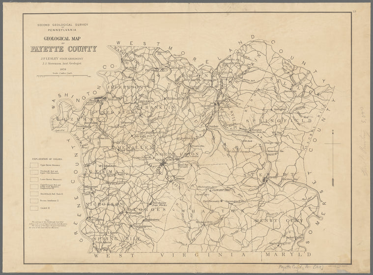 Geological map of Fayette County