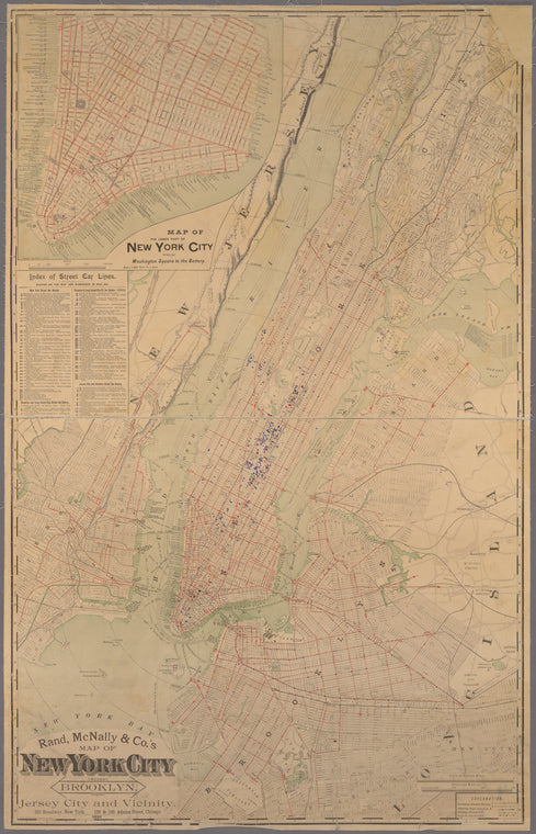 Rand, McNally & Co.'s map of New York City, Brooklyn, Jersey City and vicinity
