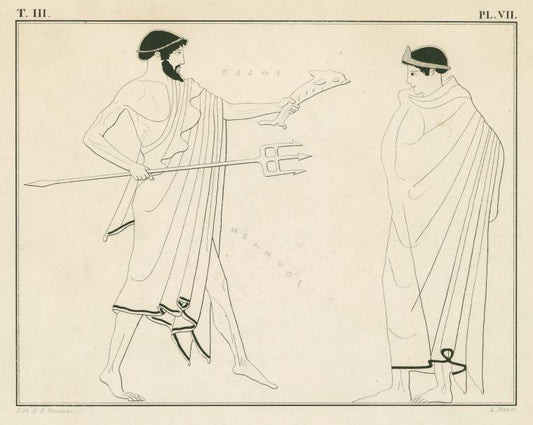 Neptune presenting a dolphin to Theseus