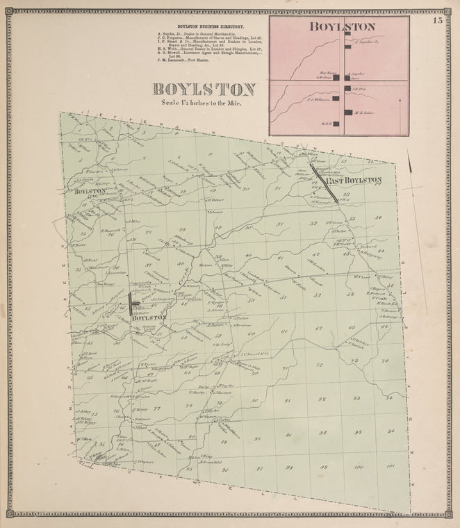 Boylston Business Directory; Boylston [Village]; Boylston [Township]