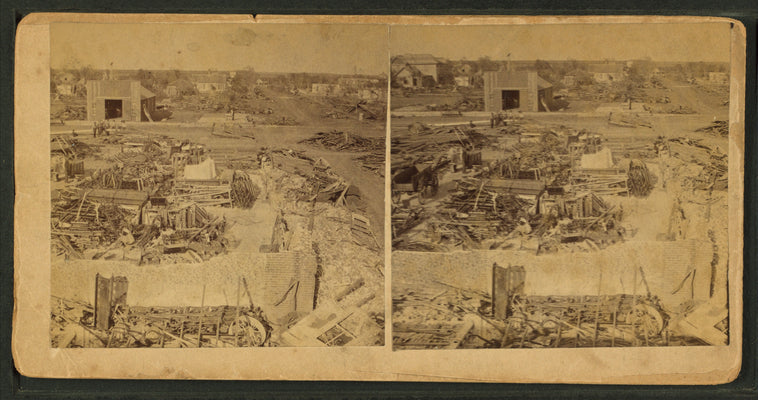 View of tornado damage.