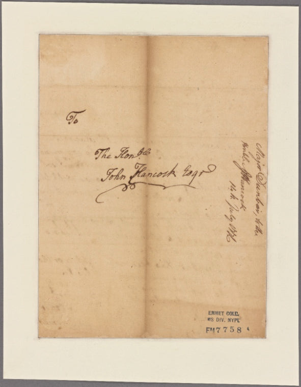 Letter to John Hancock