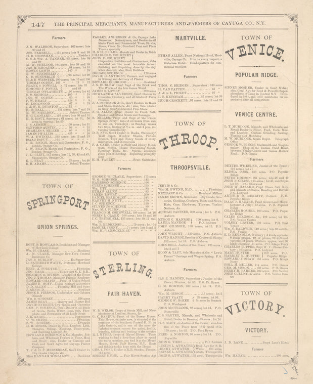The Principal Merchants, Manufacturers and Professional Men of Cayuga County, N.Y. [cont.]