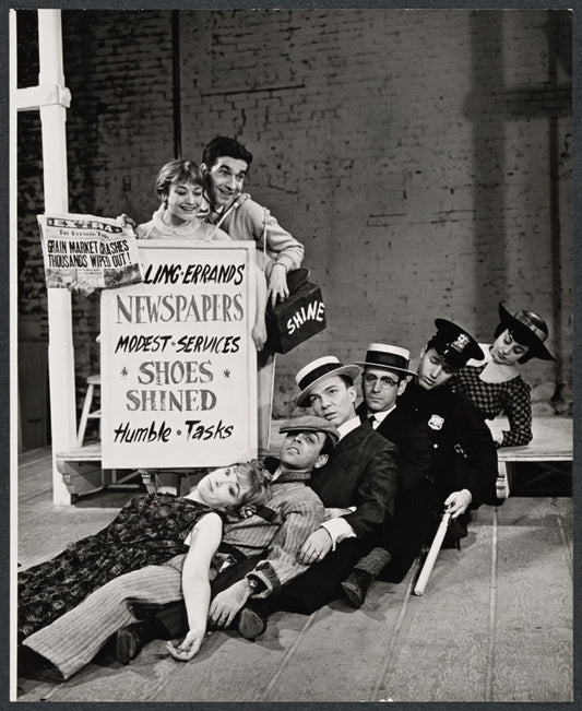Claiborne Cary, Danny Meehan [left] and unidentified others in the stage production Smiling the Boy Fell Dead