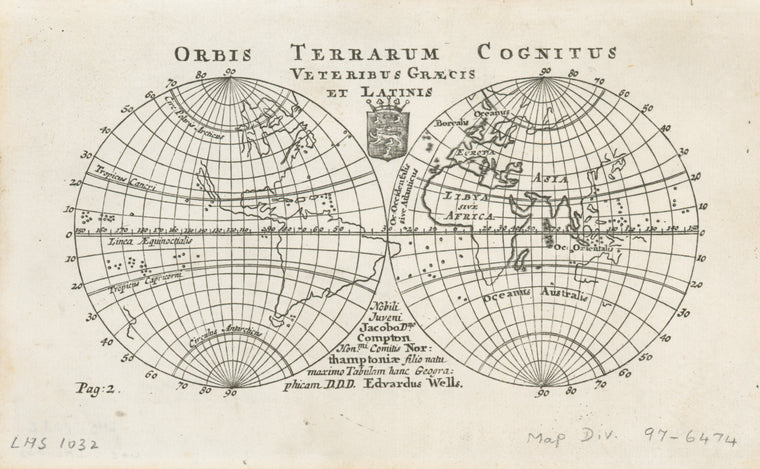 Orbis terrarum cognitus veteribus Graecis et Latinis.