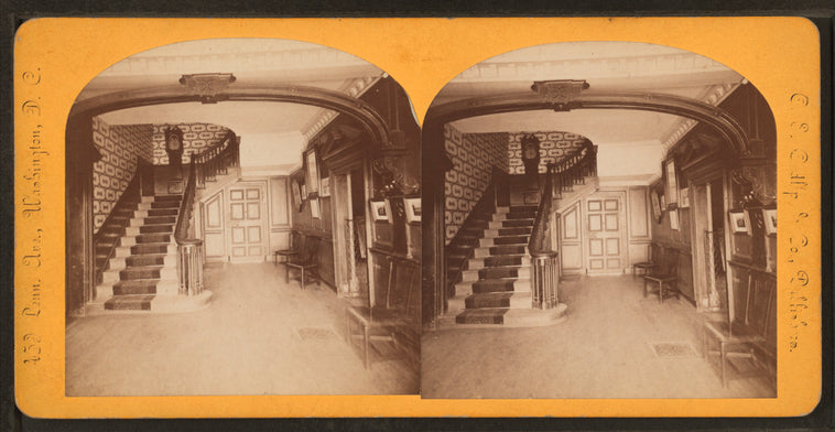 Mount Vernon. Main hall of mansion.