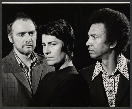 John P. Ryan, Irene Papas and Al Freeman Jr. in the 1972 stage production of Medea