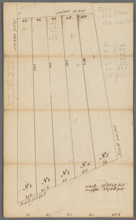 Mathew Buys land in five equal parts, on Bowery Lane