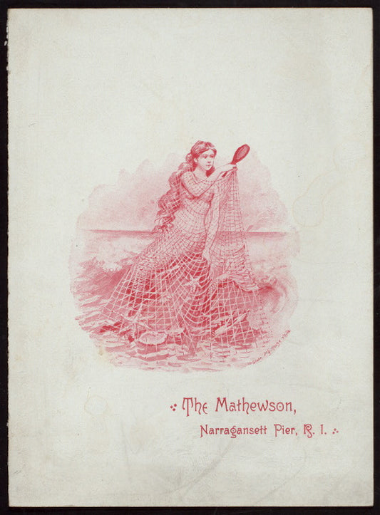 DINNER MENU [held by] THE MATHEWSON [at] "NARRAGANSETT PIER, RI" (HOT;)