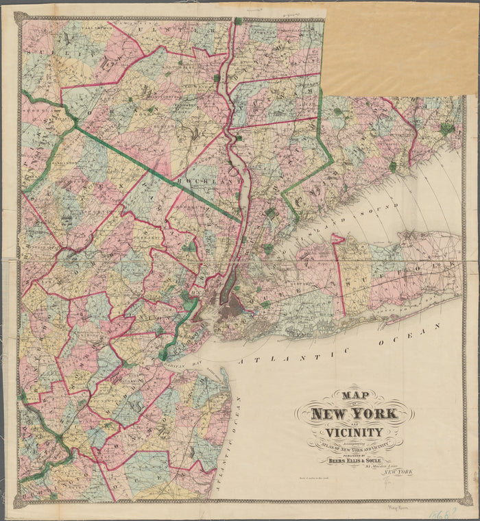 Map of New York and vicinity : accompanying "Atlas of New York and vicinity."