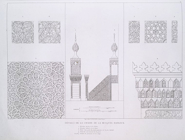 Détails de la chaire de la Mosquée Barkauk