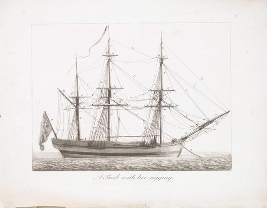 A bark with her rigging
