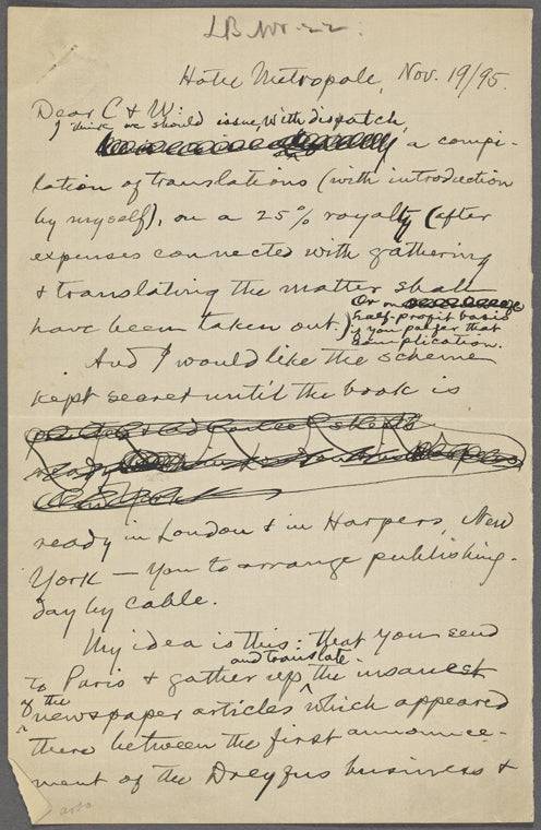 C[hatto] and W[indus], ALS to. Nov. 19, 1895.