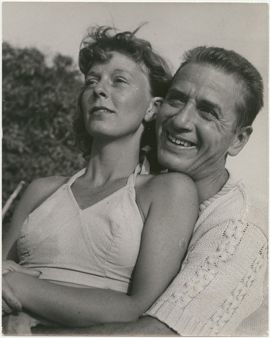 Margaret Sullavan and Leland Hayward looking off