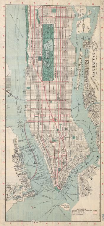 The Albemarle Hotel map of Manhattan, New York City : with index of streets and strangers' directory to business houses, public buildings, principal churches, places of amusement, etc. etc.