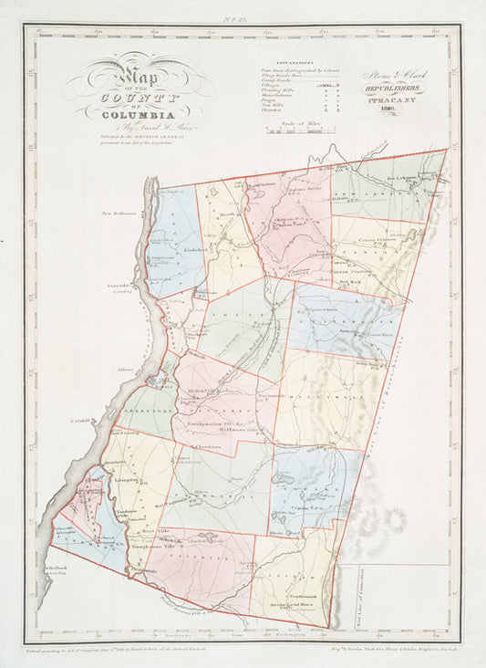 Map of the county of Columbia