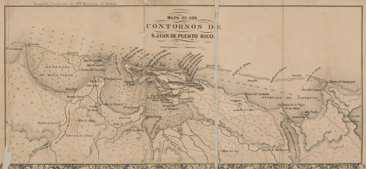 Nuevo mapa topográfico de la Isla de Puerto-Rico : con planos extensos de los principales puertos y notas estadisticas compiladas de datas officiales