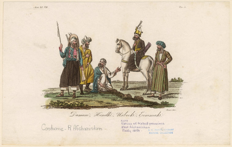 Natives of Kabul province, east Aghanistan, early 1800s