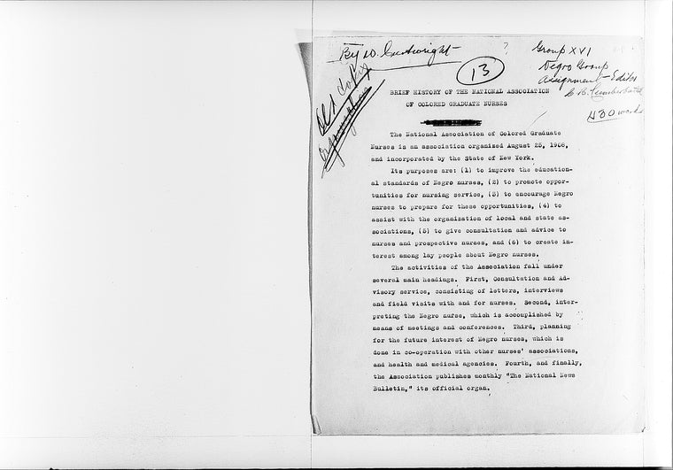 “Brief History of the National Association of Colored Graduate Nurses”