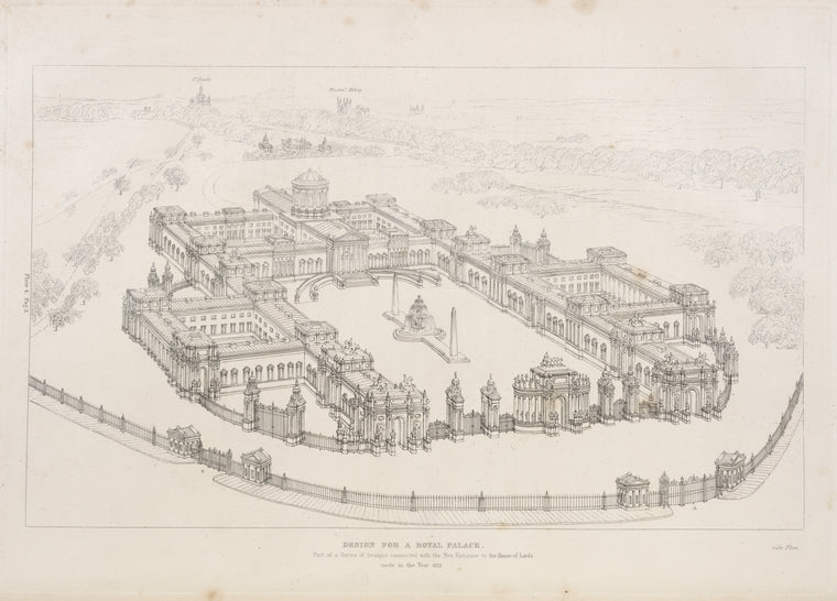 Design for a royal palace: Part of a series of designs connected with the new entrance to the House of Lords made in the year 1822