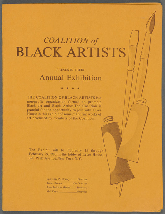 Leaflet announcing annual exhibion of the Coalition of Black Artists