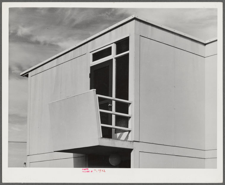 Detail of construction on second floor of FSA (Farm Security Administration) defense housing dormitories at Vallejo, California