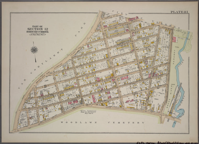 Plate 81, Part of Section 13, Borough of the Bronx. [Bounded by Van Cortlandt Park East, E. 242nd Street, Martha Avenue, E. 240th Street, McClean Avenue, Webster Avenue and E. 233rd Street.]