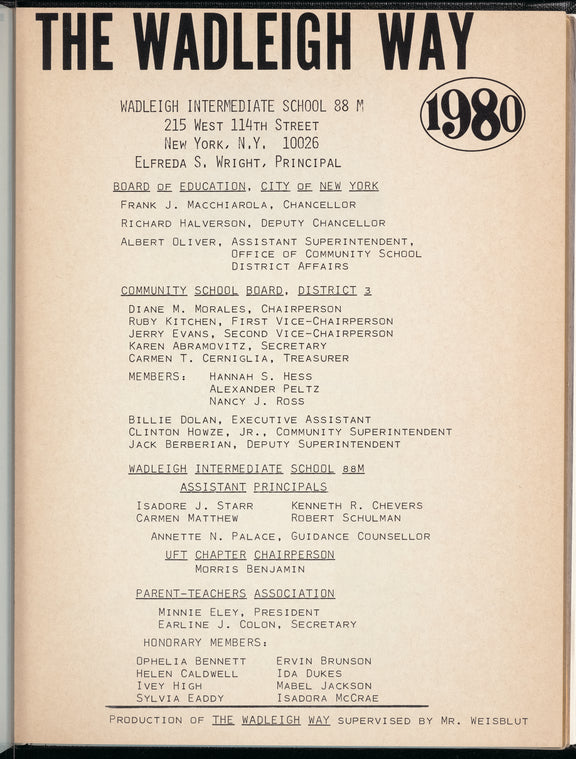 The Wadleigh Way: 1980