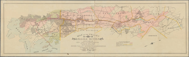 Map of the valley of the Bronx River in the counties of New York and Westchester, State of New York