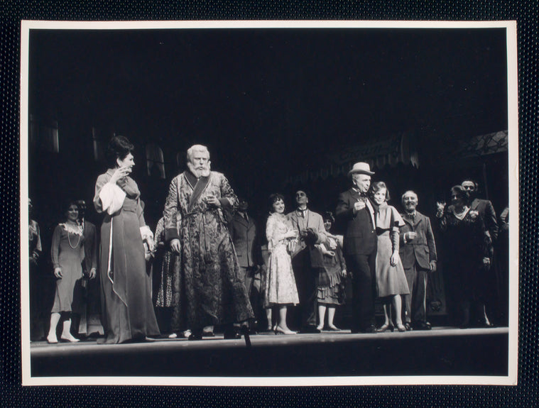Brenda Lewis, Theodore Bikel, Sam Levene, Monte Amundsen, Martin Wolfson, and Francine Beers in the stage production Café Crown