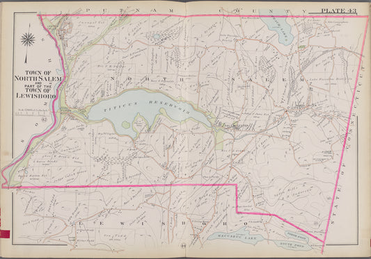 Westchester, V. 2, Double Page Plate No. 43 [Map bounded by Putnam County, State of Connecticut, Lewisboto, Somers]