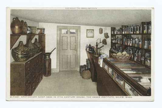 Apothecary Shop, in 17th Century House, Essex Institute, 1684, Salem, Mass.