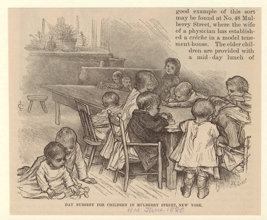 Day nursery for children in Mulberry Street, New York