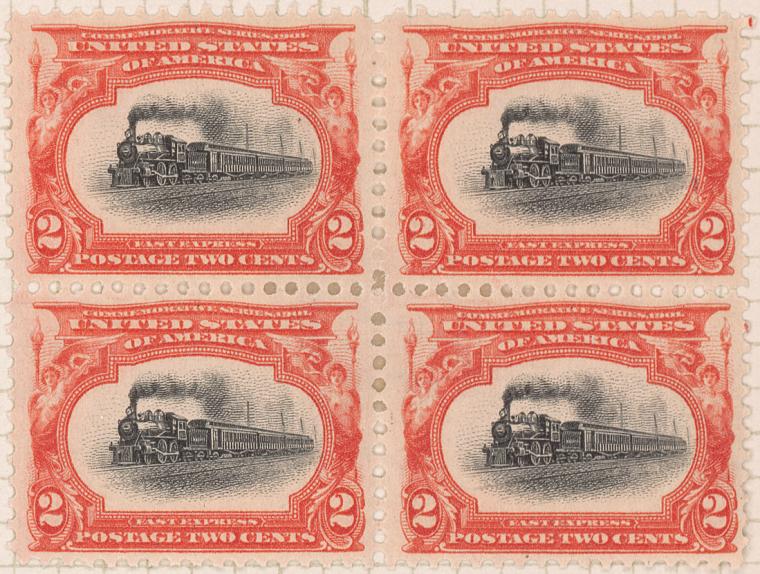 2c Empire State Express block of four