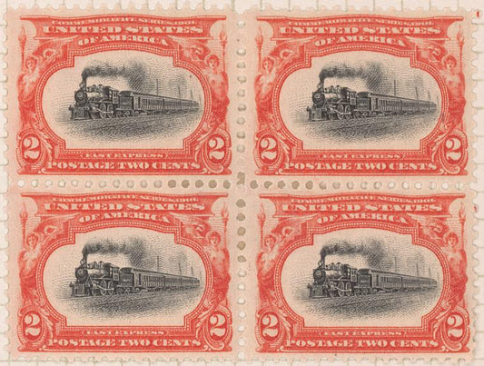2c Empire State Express block of four