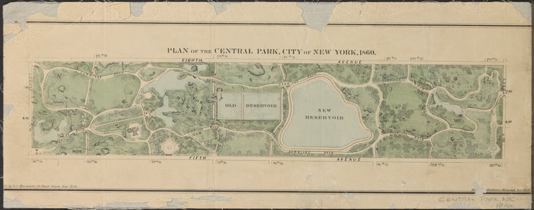 Plan of the Central Park, City of New York, 1860