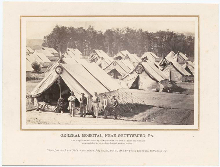 General Hospital, near Gettysburg, Pa. : This hospital was established by the Government soon after the battle, and furnished accommodation for about three thousand wounded soldiers