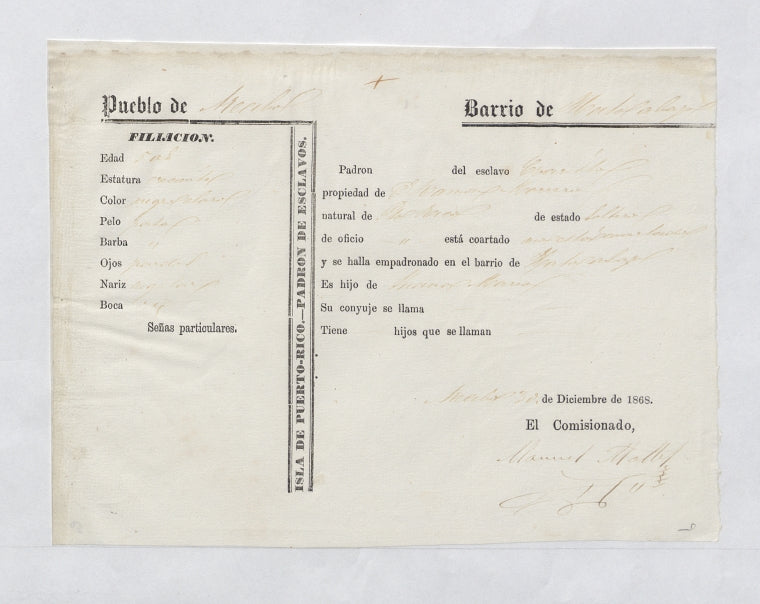 Padron de Esclavos: Cro
