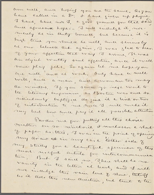 Channing, W[alter], ALS to SAPH. Jan. 6, 1837.