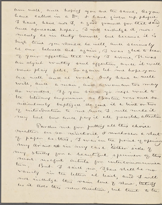 Channing, W[alter], ALS to SAPH. Jan. 6, 1837.