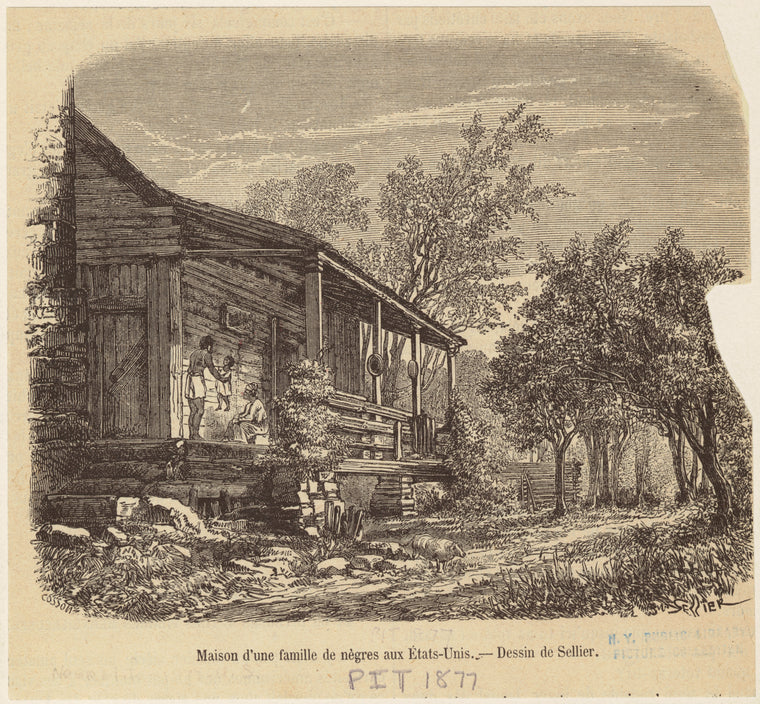 Maison d'une famille de nègres aux États-Unis