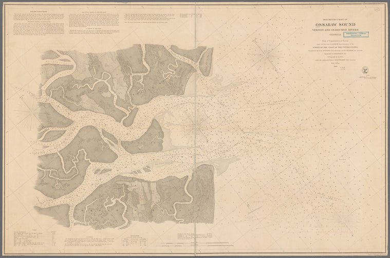 Preliminary chart of Ossabaw Sound, Vernon and Ogeechee Rivers, Georgia